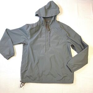 GAP Anorak Pullover Hoodie Jacket Green Gray Lightweight Drawstring Size XS S‎